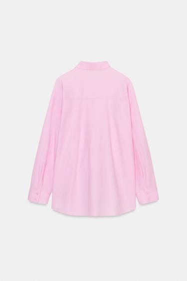 OVERSIZE POPLIN SHIRT - Pink by Zara - Image 6