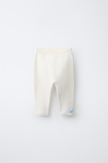 KNIT TROUSERS WITH BUNNY PATCH - Ecru by Zara