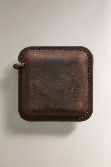 Zara LEATHER SQUARED MEASURING TAPE - Brown - Image 0