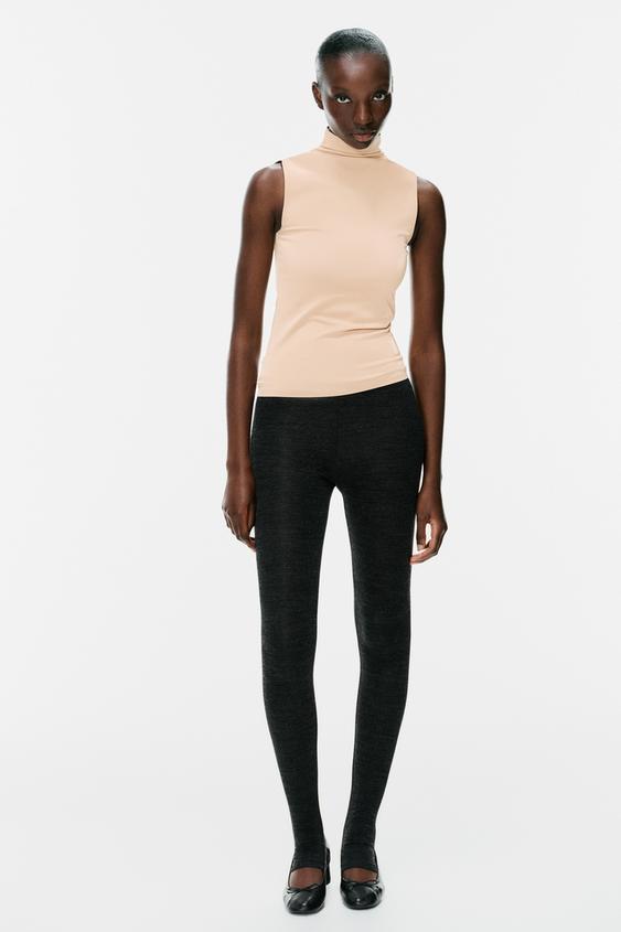 HIGH NECK TOP - Cream by Zara - Image 0