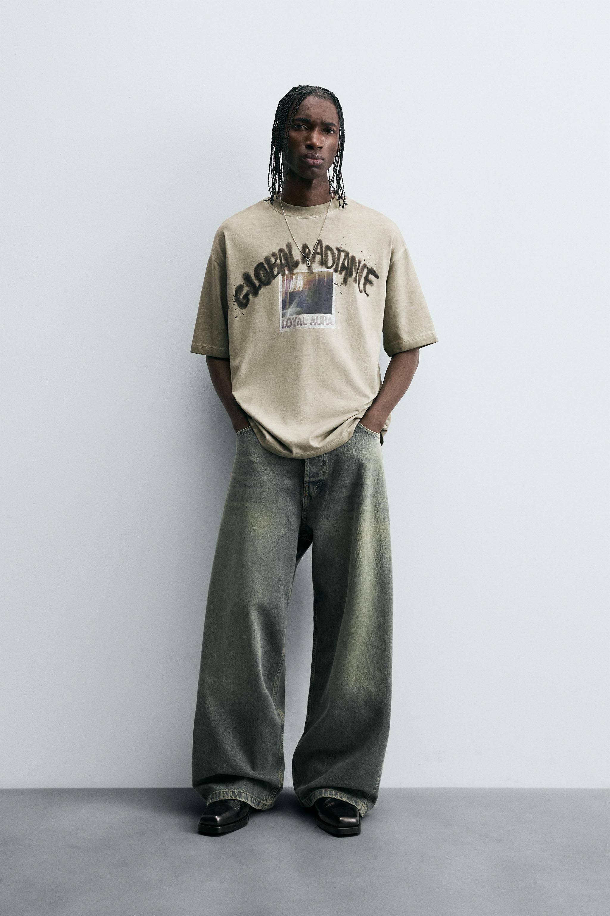 CAMISETA ESTAMPADA GRAFFITI - verde lavado | ZARA Brasil