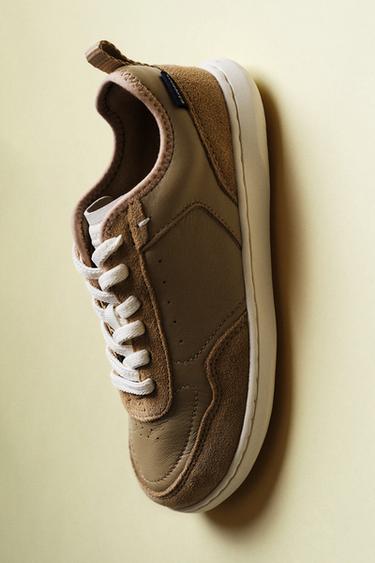 LEATHER BAREFOOT TRAINERS - Brown by Zara