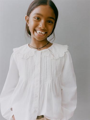 PETER PAN COLLAR SHIRT - Oyster-white by Zara