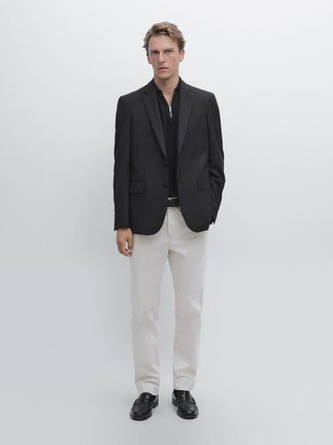 Zara Cotton blend twill trousers - Sand