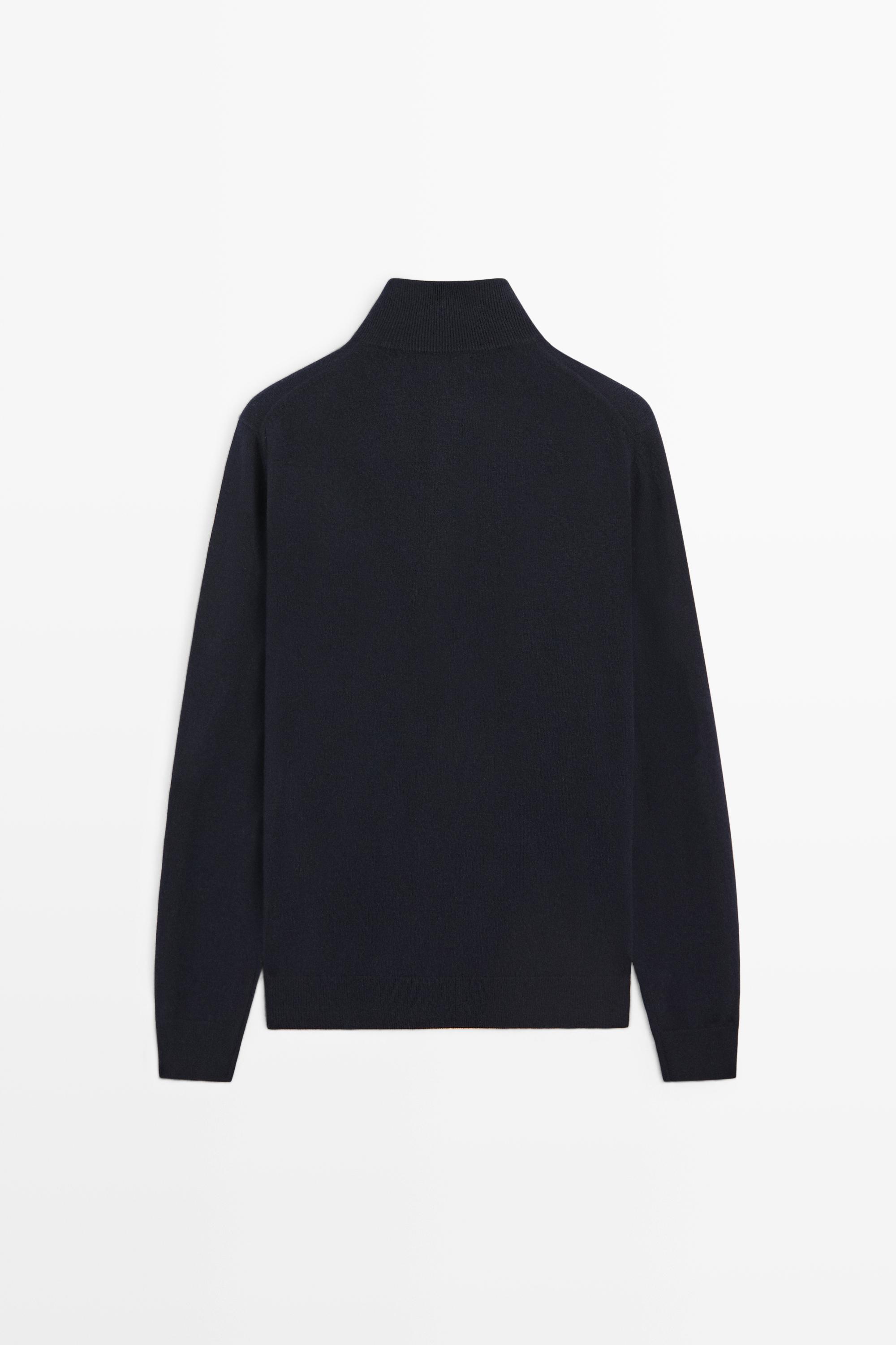 Pull en maille à col mock mélange de laine