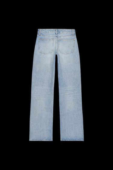 TRF WIDE-LEG LOW-RISE JEANS - Light blue by Zara