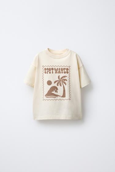 CAMISETA ESTAMPADA - tostado de Zara