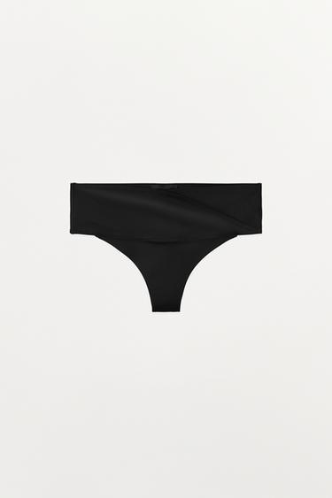 TANGA MÉLANGE POLYAMIDE AVEC TAILLE CROISÉE - Noir de Zara