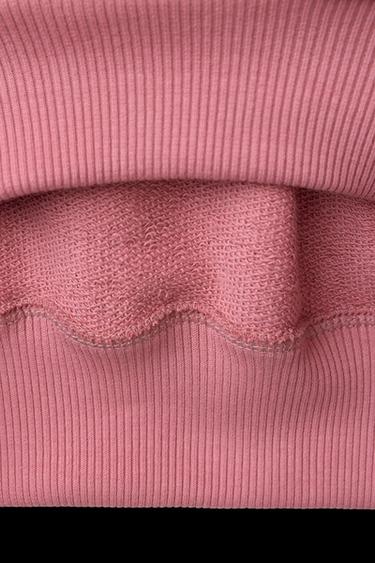 SWEATSHIRT WITH EMBROIDERED FLORAL SLOGAN - Pink by Zara