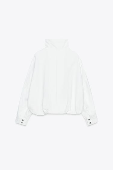 BOMBER 100 % LIN ZW COLLECTION - Blanc de Zara - Image 12