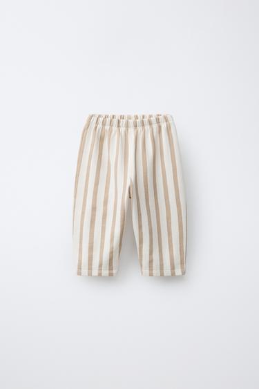 БРЮКИ В ПОЛОСКУ — СВЕТЛО-БЕЖЕВЫЙ от Zara