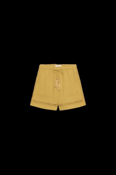 COMBINED LACE SHORTS - Mustard by Zara - Image 0