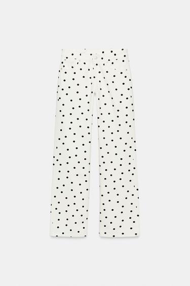 TRF LOW-RISE WIDE-LEG DOT JEANS - only one by Zara - Image 8