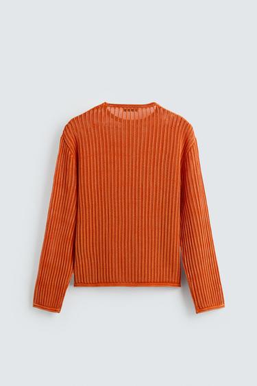 WASHED TEXTURED JUMPER - Orange by Zara - Image 8