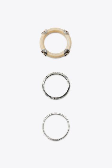 PACK OF 3 RIGID BRACELETS - Silver by Zara