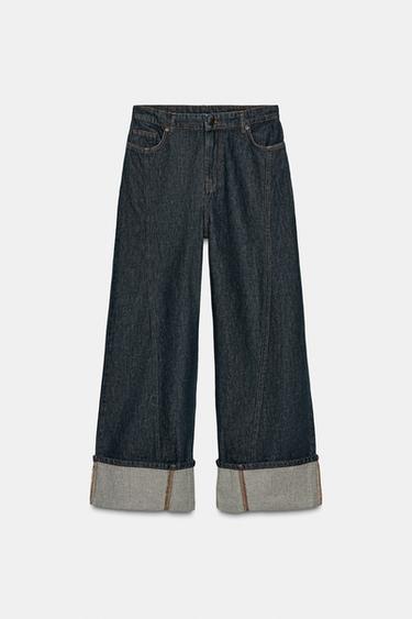 ZW COLLECTION WIDE-LEG MID-WAIST JEANS - Blue by Zara