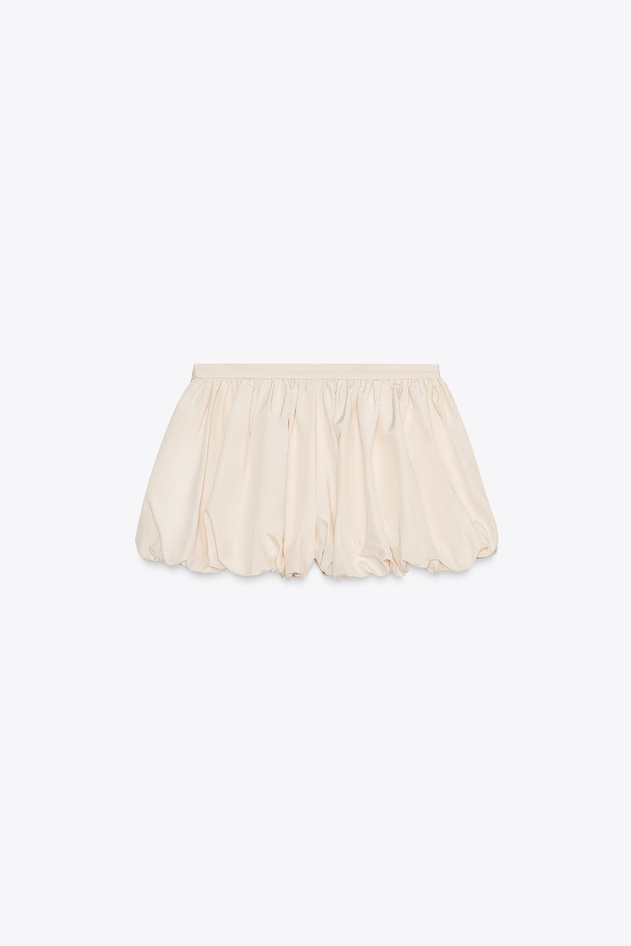 ZW COLLECTION BALLOON SKORT - Beige / Green | ZARA Canada ZW COLLECTION BALLOON SKORT - Beige / Green | ZARA Canada