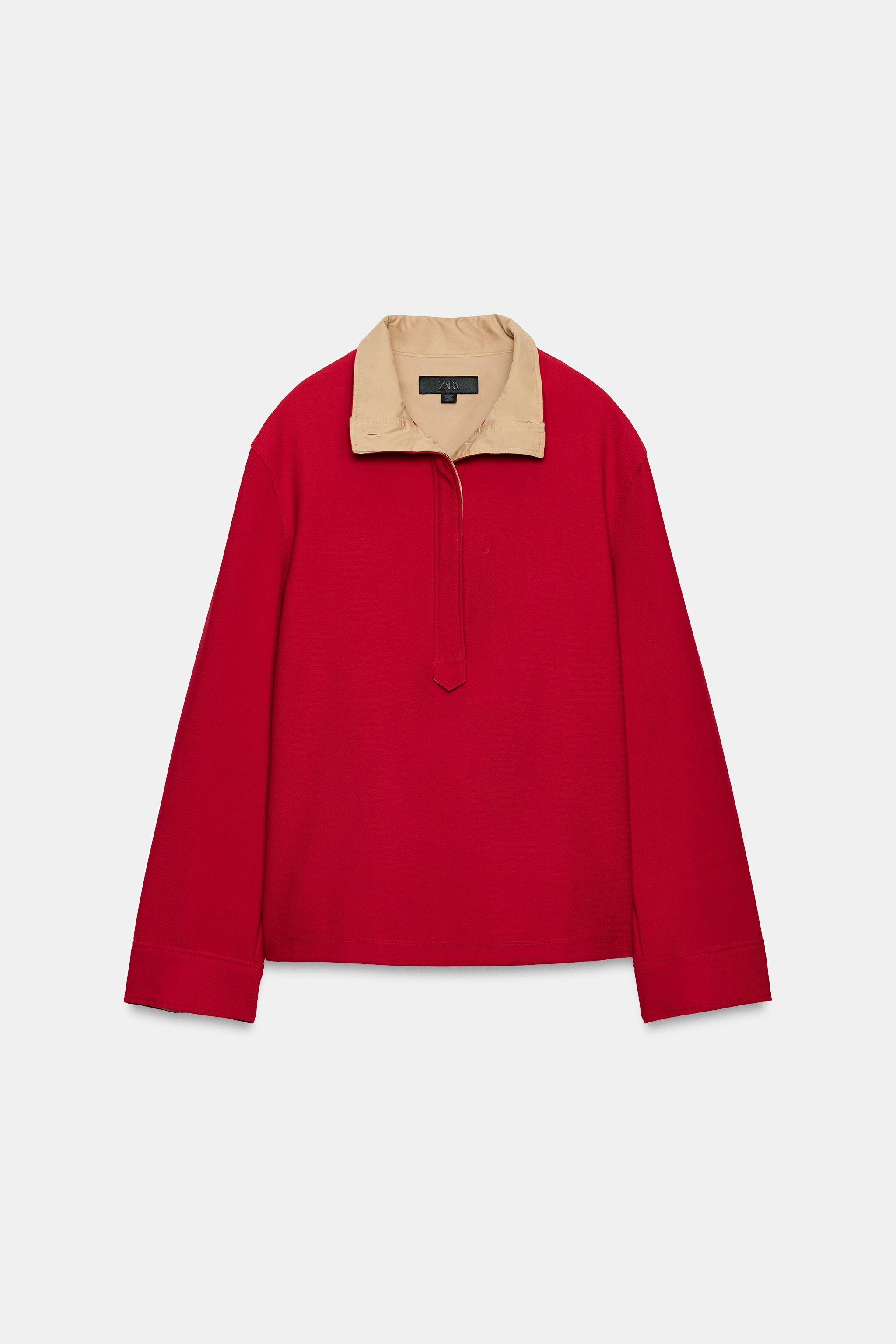 Zara ZW COLLECTION KONTRAST GÖMLEK görsel 7