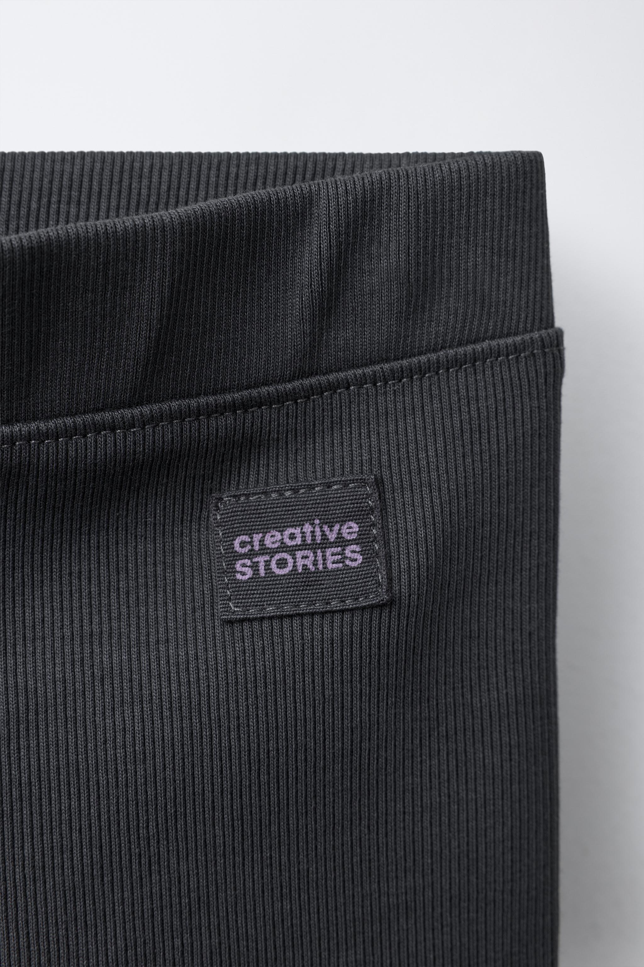 RIBBED LEGGINGS WITH LABEL