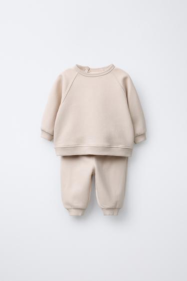 ENSEMBLE SWEAT-SHIRT ET JOG INTERIEUR GRATTE - Beige clair de Zara - Image 0