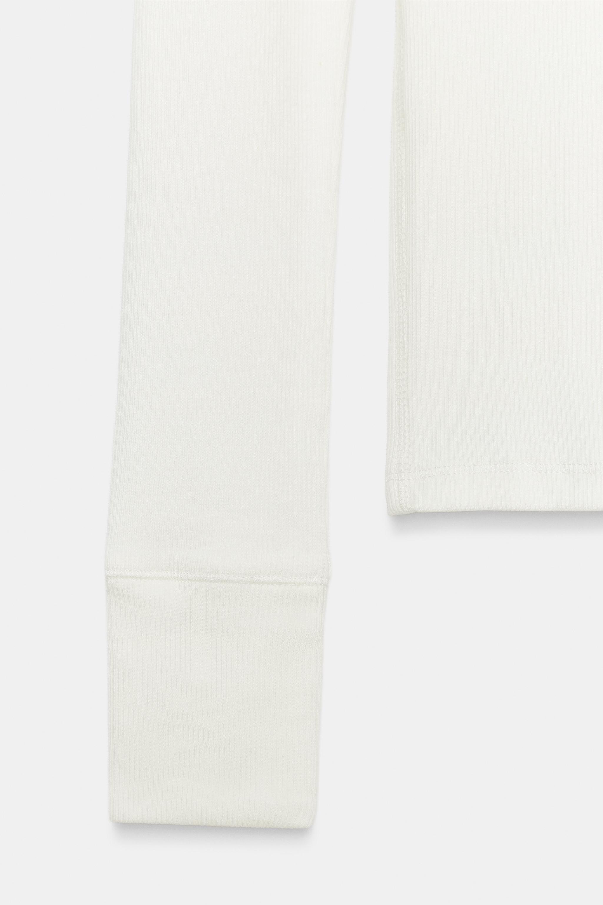 Zara UZUN KOLLU RİBANA T-SHIRT görsel 5