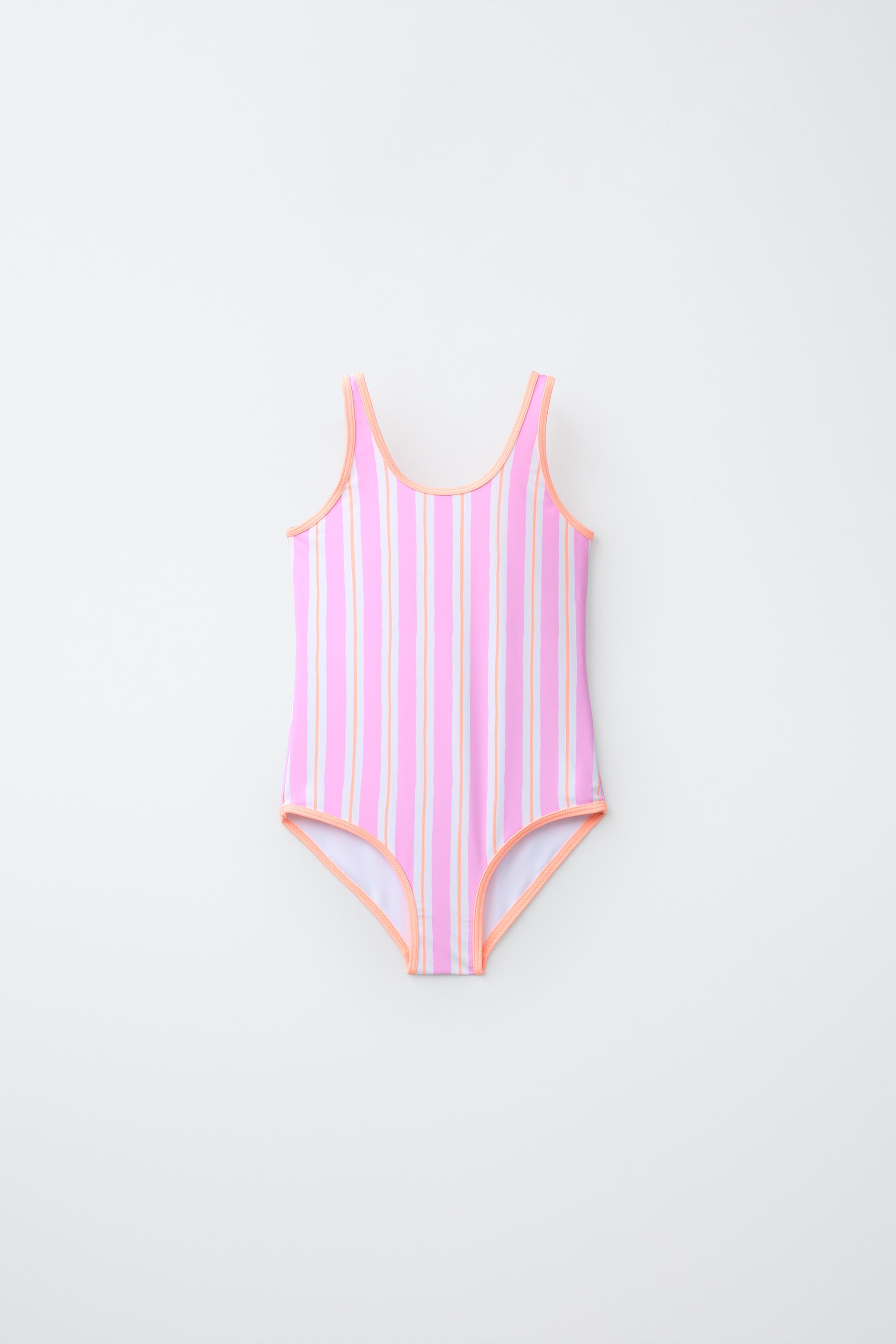 6-14 YEARS/ STRIPED SWIMSUIT