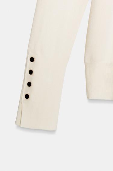 BASIC PLAIN KNIT JUMPER - Ecru by Zara - Image 8