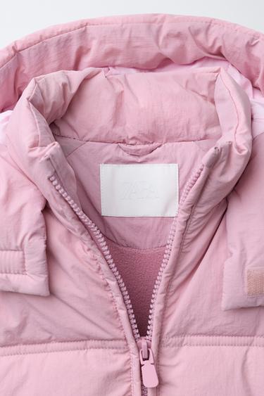 VESTE REMBOURRÉE À CAPUCHE DÉPERLANTE - Rose de Zara - Image 6