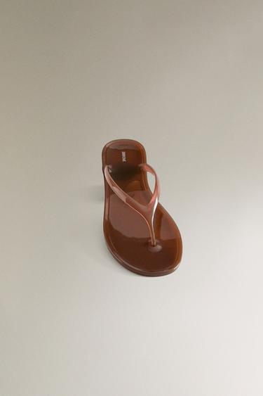 SANDALES PLATES JELLY - Marron de Zara - Image 3
