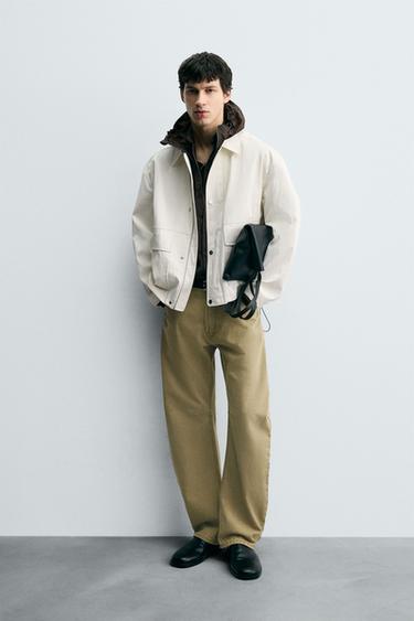 RELAXED FIT SHINY FINISH JACKET - White by Zara