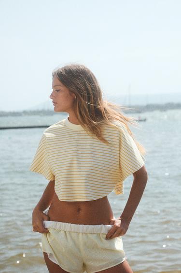 CAMISETA CAPA EFECTO LAVADO - rayas de Zara - Imagen 0