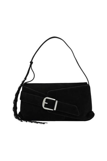 BUCKLED SUEDE CROSSBODY BAG