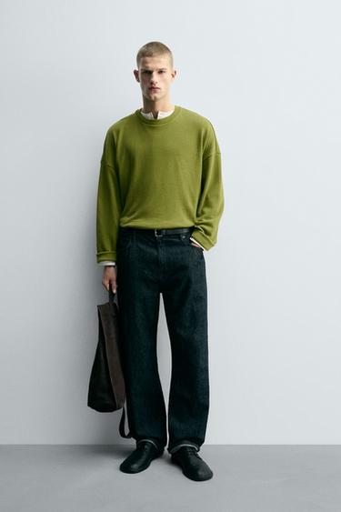 COTTON/LINEN SWEATSHIRT - Pistachio by Zara