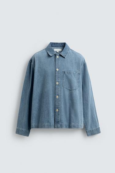 CHEMISE EN JEAN COUPE BOXY - Bleu moyen de Zara