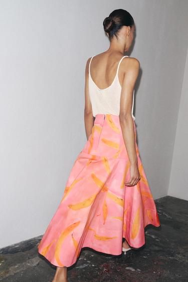 ZW COLLECTION PRINTED MIDI SKIRT - Pink by Zara - Image 2