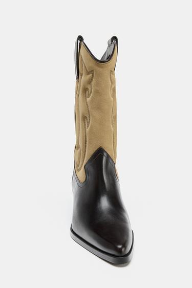 BOTTES COMBINÉES EN CUIR AVEC BRODERIES - Multicolore de Zara - Image 5