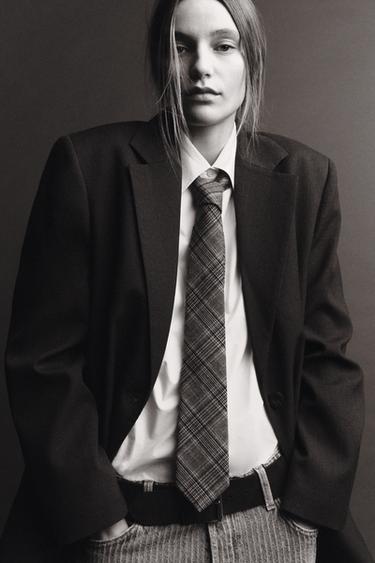 CHECKED TIE - Grey by Zara - Image 0