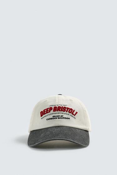 EMBROIDERED SLOGAN CAP - Ecru by Zara - Image 3