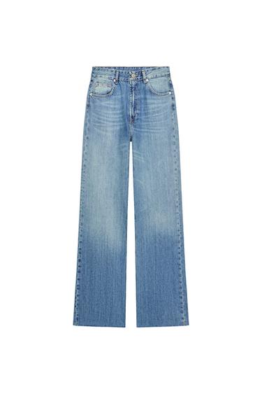 JEANS TRF WIDE LEG TIRO ALTO - Azul de Zara