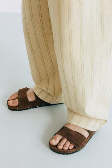 STORIESZ - SANDALES EN CUIR - Marron de Zara