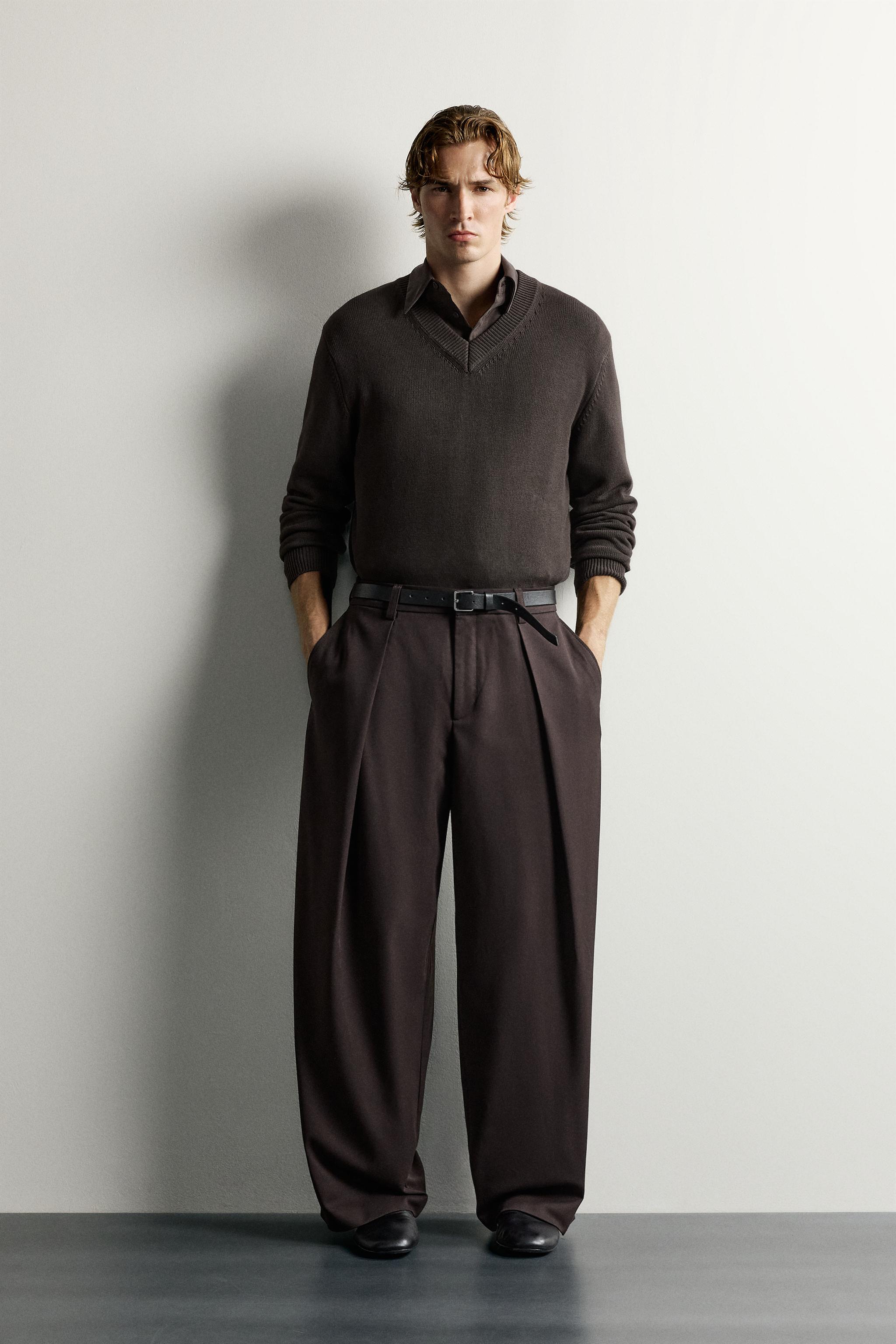 Zara PİLİLİ RELAXED FIT PANTOLON