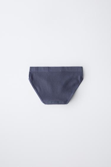 8-14 YEARS/ THREE-PACK OF SEAMLESS WAFFLE-KNIT BRIEFS - Blue by Zara - Image 3