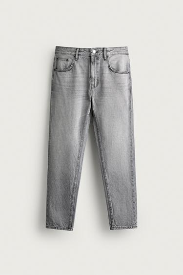 Zara SLIM CROPPED FIT JEANS - Gray
