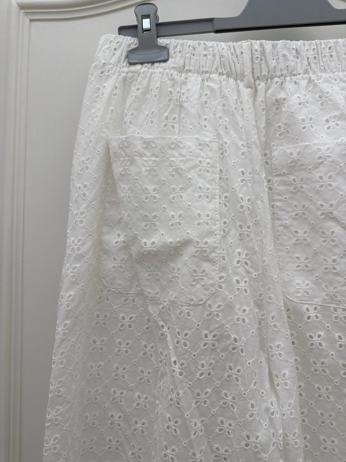 CULOTTE TROUSERS WITH CUTWORK EMBROIDERY - Image 3