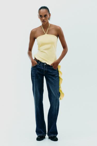 ТОП ТЕКСТУРНЫЙ С ВОЛАНАМИ — ЖЕЛТЫЙ от Zara — изображение 0