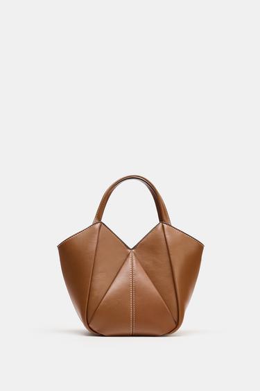 BOLSO MINI SHOPPER - Marrón de Zara