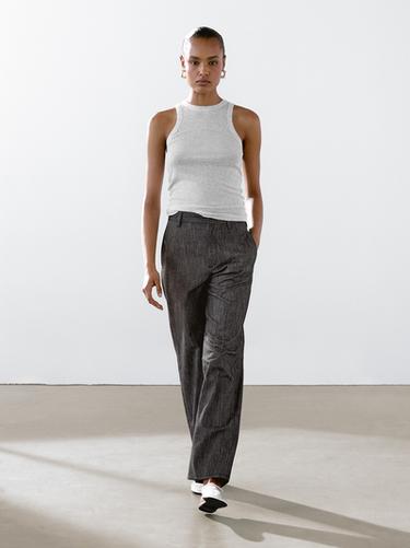 Zara 100% cotton halter top - Gray marl - Image 0