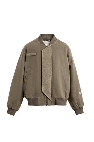 CAZADORA BOMBER TEXTURA  X SR_A - Gris topo de Zara