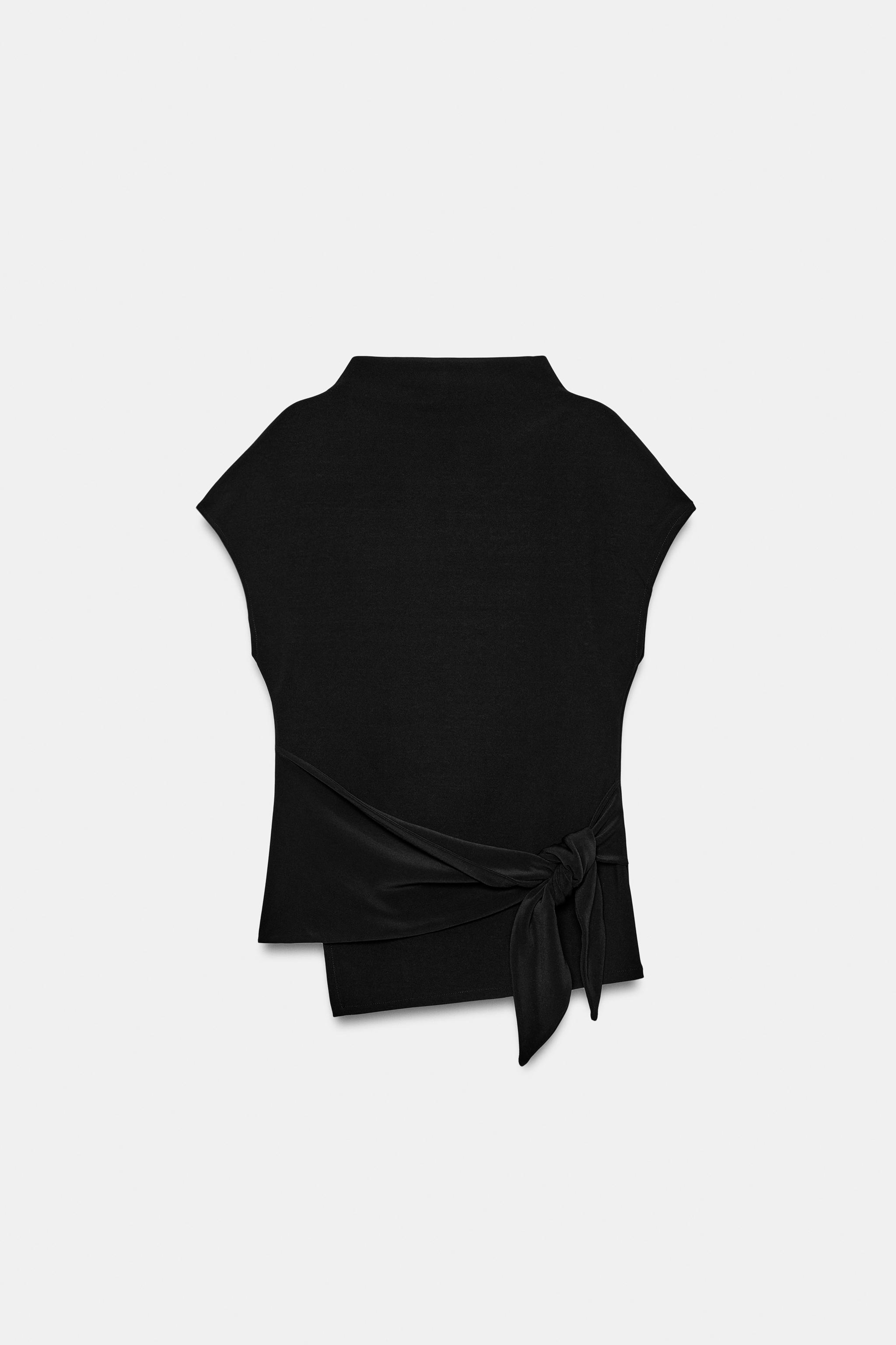 Zara DRAPELİ KUŞAKLI TOP görsel 8