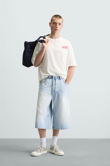 Zara PRINTED TEXT T-SHIRT - Oyster-white - Image 0
